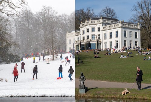 14 dagen en 20 graden verschil.Huis& Park Sonsbeek te Arnhem in 2 foto’s van Jeroen van Eck. 7/2