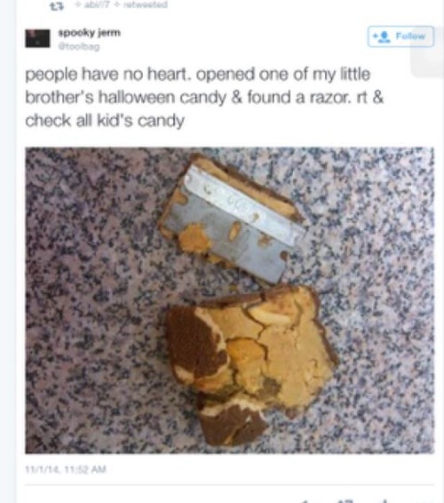 phan-you-not:  thefrustratedxerneas:  turntnip:  check your candy!  >do NOT have unwrapped goodie