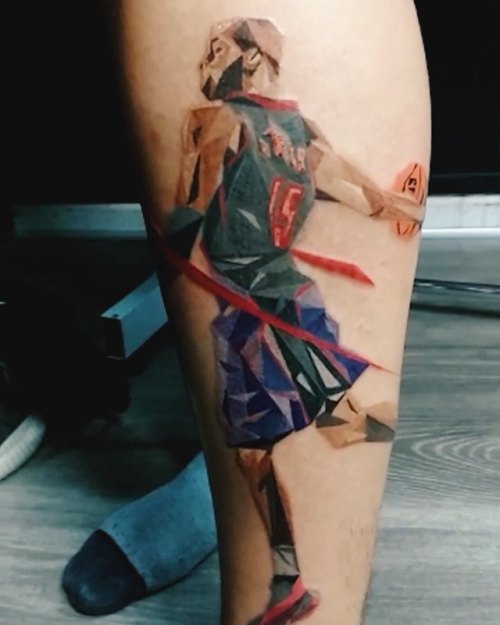 So blessed and humbled to have a fan get our infamous Vince Carter windmill dunk tattooed on their l