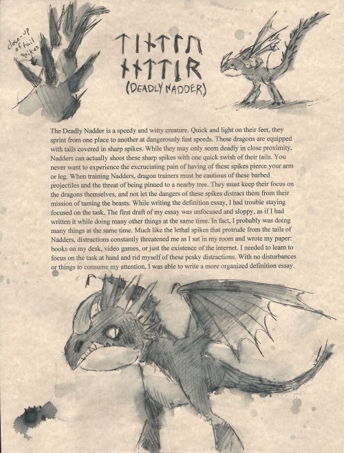 little-ampharos:ok so these drawings are from my english portfolio! we had to edit all of our essays