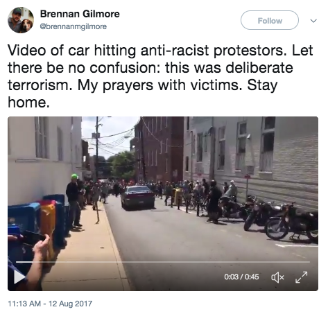 revolutionarykoolaid:  revolutionarykoolaid: revolutionarykoolaid:  revolutionarykoolaid: BREAKING NOW (8/12/17): Neo-nazis are now using vehicles to attack anti-fascist protesters in Charlottesville. Unclear how many were injured, but it appears very