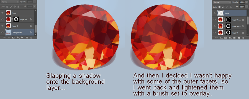 viivus: I made a walkthrough of my process for drawing faceted stones! Judging by the timestamps fro