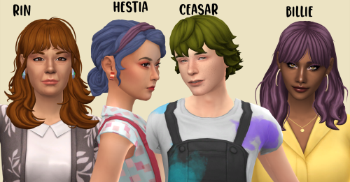 witheringscreations:11 Misc Hairs Recolored in AMPlifiedturns out maxis can make cute sims… b