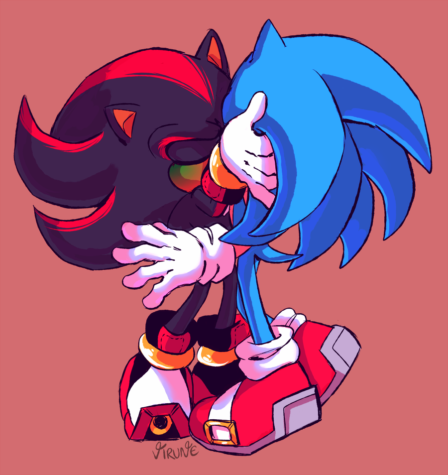 I came here for the gay hedgehogs — nyku7: Another sonadow draw of mine ~  Kissing