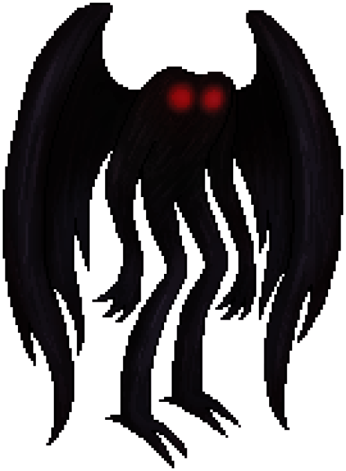 shoely: Here’s the last pixel West Virginian cryptid! Mothman! He’s my friend!