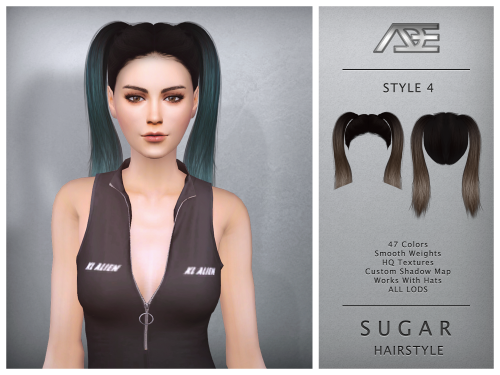 NEW HAIRSTYLES FOR SIMS 4 AT THESIMSRESOURCE!!!Hairstyles:Sugar Hairstyle (Style 1)Sugar Hairstyle (