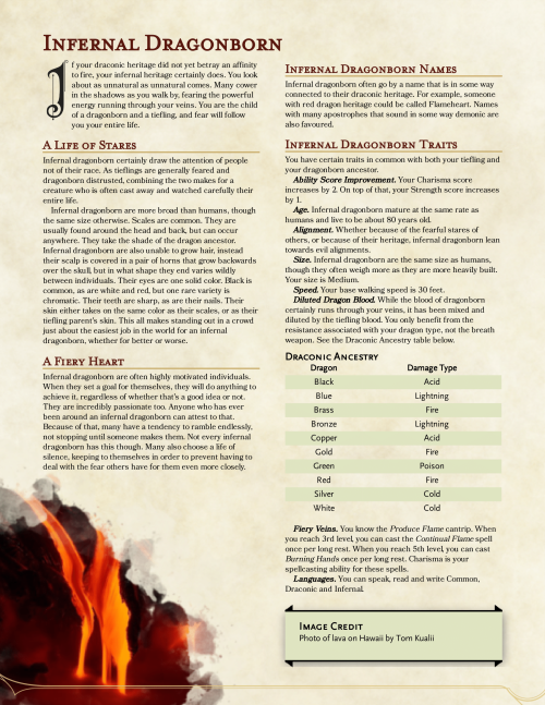 Dragonborn Half-RacesHomebrew for all of the dragonborn half-races possible with races from the PHB!