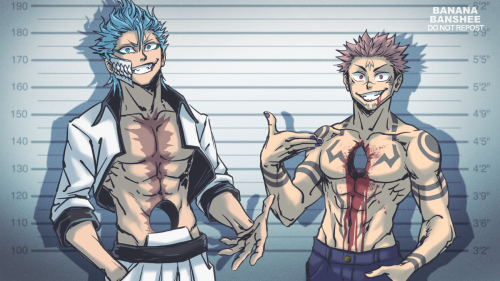 Sukuna and Grimmjow have the same voice actor, they are automatically budies.