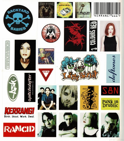 pear-pies: Stickers in Kerrang! Magazine - November 21, 1998 