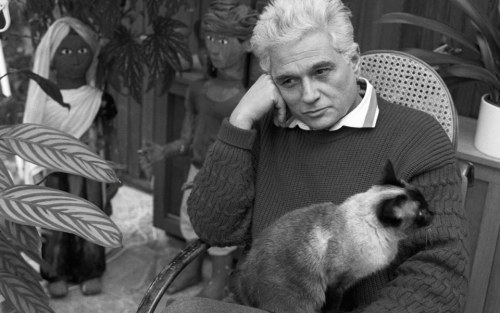 lord-kitschener:a-raf:grumblebunny:Sartre with his cat, Nothing Derrida with his cat, Logos Foucault