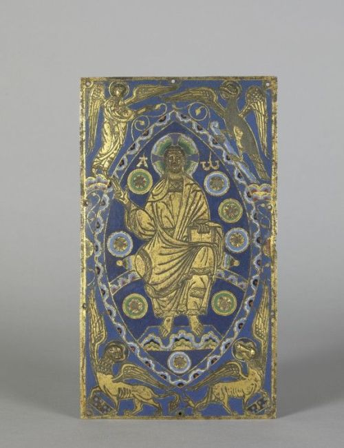 Christ Book Plaque. Champlevé enamel, copper gilt. Limoges 13th century. The Walters Art Muse