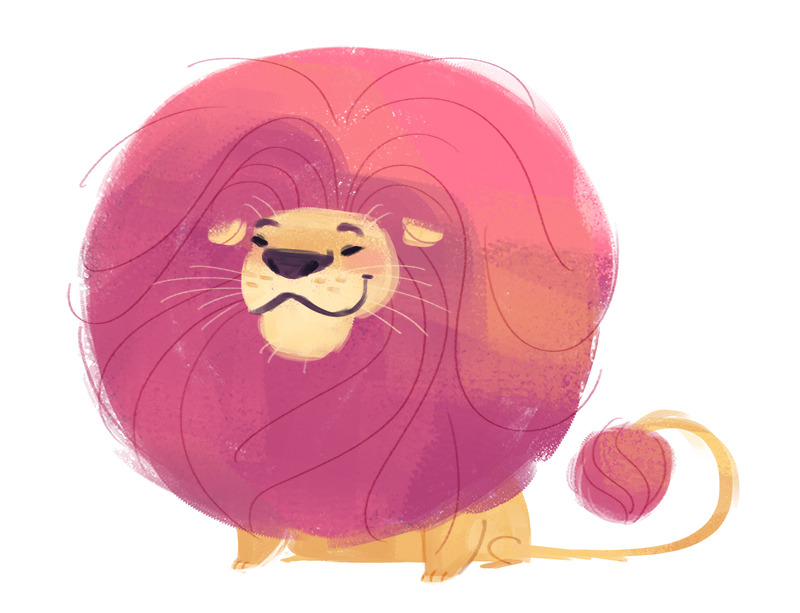 Daily Cat Drawings — 367: Pink Lion Lookin' fabulous
