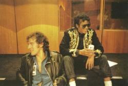 thesongremainsthesame:Michael Jackson and Bruce Springsteen in studio for “We Are The World (USA for Africa)”, 1985.