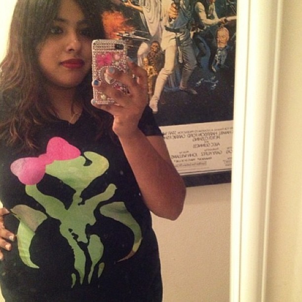 leiawars:  @jediwho sporting one of my cutesy mythosaur skull tshirts! Get yourself