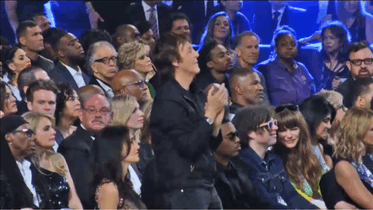 helpineedsomebooty:misanthrope1993:Paul McCartney dances like nobody is watching at Grammy AwardsHe just gets back up again after the camera man leaves