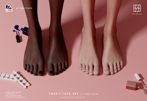 Toes ♡ Toes Set (2 Items Pack) •  Default Nail Polish Version •  Non-D