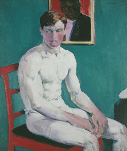 houndeye:  Francis Campbell Boileau Cadell The Boxer oil on board