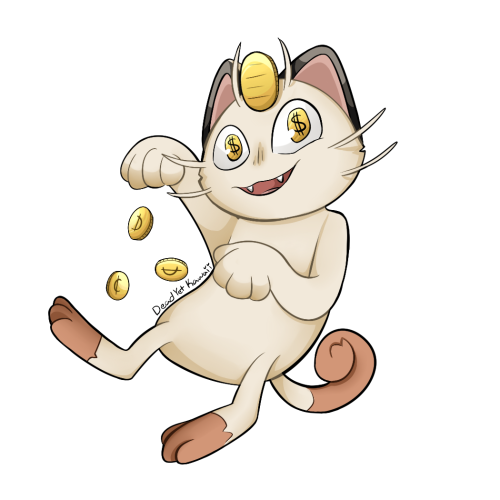 deadyetkawaii: A Meowth for good luck! Reblog to share the luck