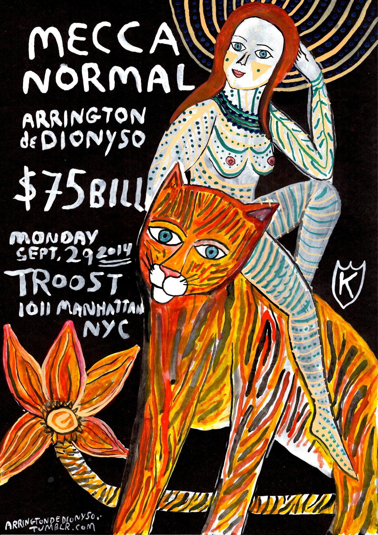 Mecca Normal/Arrington de Dionyso/$75 Dollar Bill
at TROOST 1011 Manhattan Ave GREEN POINT NYC
on Monday September 29th 2014