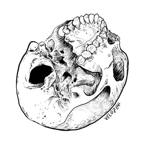 #digitalillustration #illustration #sketch #humanoid #skull #jaw #schädel
