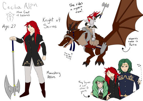 I finally completed both references for my Fire Emblem Three Houses OC, Cecilia Alpin! After 7 playt