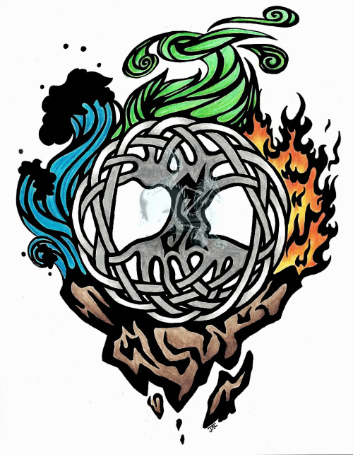 Four elements tattoo Representing the balance of all things in nature  Done by Tyler Eilbeck at Freakshow Tattoo  rtattoos