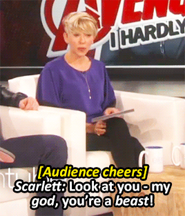 bealeeve-me:  in which we are all Scarlett Johannson [x] bonus Chris being a dork
