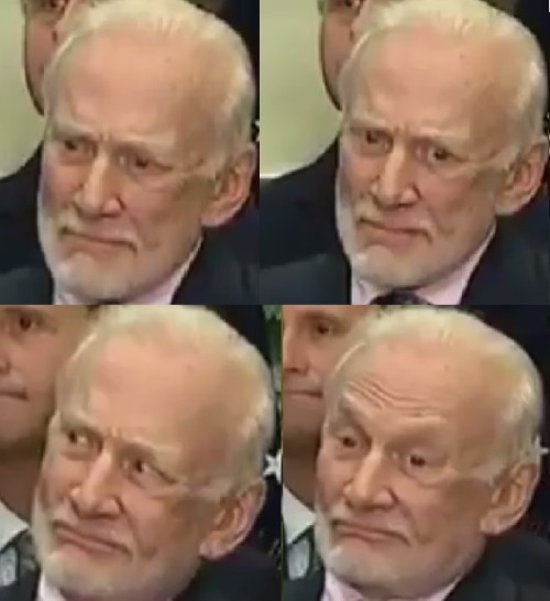hogwartshiddenswimmingpool:We’ve found it. The perfect 45 reaction image, courtesy of Buzz Aldrin. D