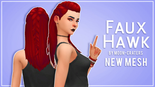 burritosims: moon-craters: Faux-Hawk Hair  This is my first hair mesh edit and I’m still learn