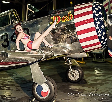 nypinupclub: Model @pearly_hurley kicks back on the wing of the “deb” - photo by Otis Ca