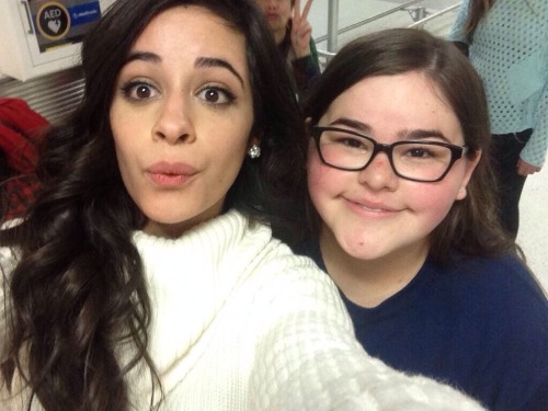 Camila and Lauren with fans at the airport in Miami
