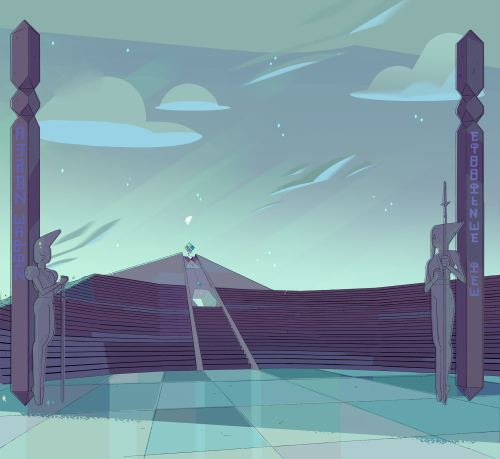 stevencrewniverse:  Part 2 of a selection of Backgrounds from the Steven Universe episode: Sworn To The Sword Art Direction: Jasmin Lai Design: Steven Sugar and Emily Walus Paint: Amanda Winterstein, Ricky Cometa, and Elle Michalka Sworn to the Sword