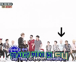 deerxings:  (63/∞) Yixing gifs: When Sehun teaches innoncent Yixing to say ‘kanji’ (an informal and not very polite slang word teenagers use: x)  