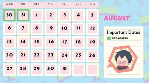 The new calendar us up! ☆Creation time | May 1st - June 30th      ♡1st Check in Day |