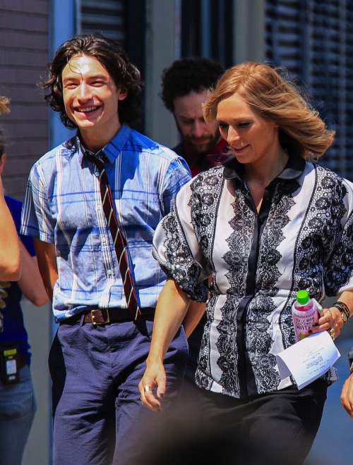 weneedtotalkaboutezramiller:Ezra Miller &amp; Tilda Swinton in NYC, June 3, 2014, filming ‘Trainwrec