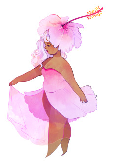 emerald-plum: sergle:  pink hibiscus girls ✿✿ this was a two-parter commission, and maybe one of my favorites i’ve done!   @official-bee 