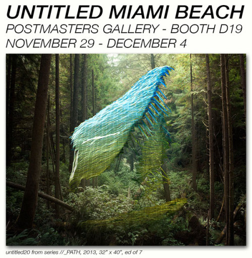 Very much looking forward to heading down to Miami this week for the Untitled Miami Beach where I will be showing works from both my series //_PATH and Emergence with Postmasters Gallery. If you’re in Miami for the week, do stop by and say...