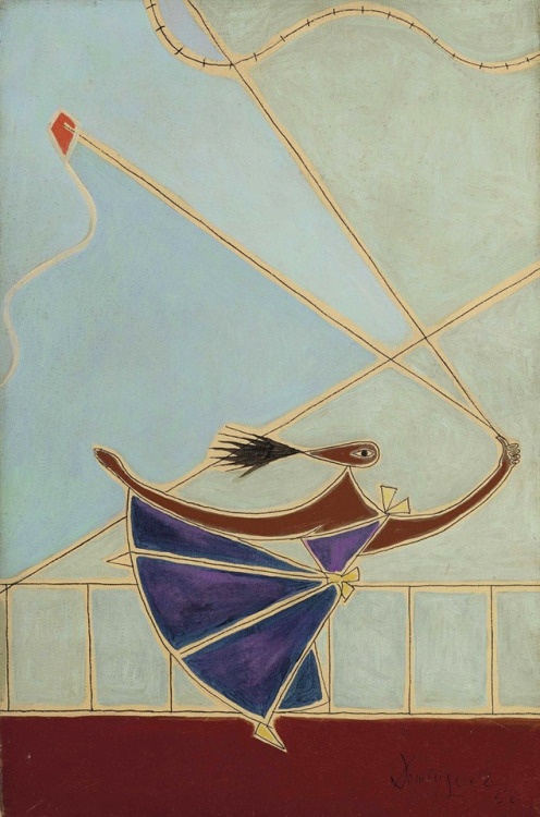 retroavangarda: Óscar Domínguez – The Kite, 1950. Oil, Indian ink and traces of 
