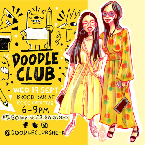  Join us tonight for Doodle Club at Roco Creative Co-op for some drinking and drawing! I’ll be