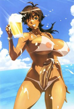 porn-n-hentai-bloging:  Beer and bare at beach.jpg 