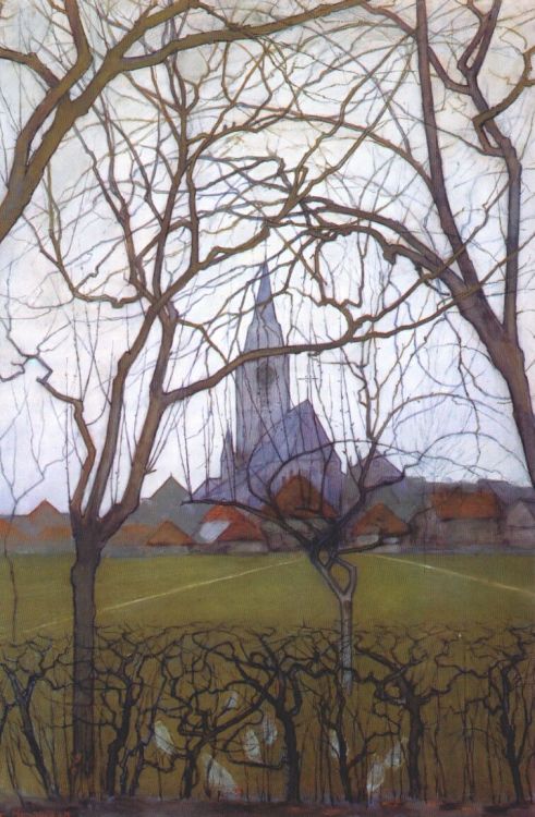 Village Church, 1898, Piet MondrianMedium: charcoal,gouache,pastel,pencil,watercolor,paper