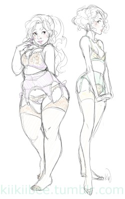 zambiunicorn: kiikiibee:  a self-indulgent doodle of some cuties in some fancy underthings.  TOOOO CUUTEEEE 