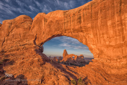 nirmography:Turret Arch through North Window at sunrise at Arches National P by dianarobinson