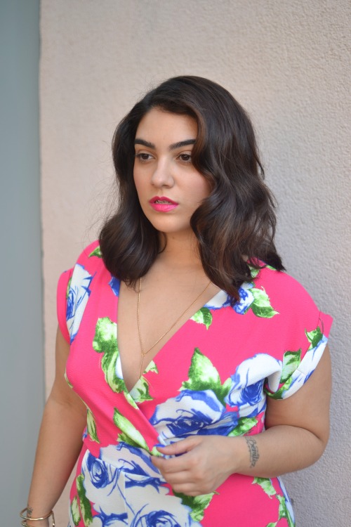 girlzwithcurves:  nadiaaboulhosn:  Nadia Aboulhosn | Pink Floral Jumpsuit | www.nadiaaboulhosn.com  wow Nadia……