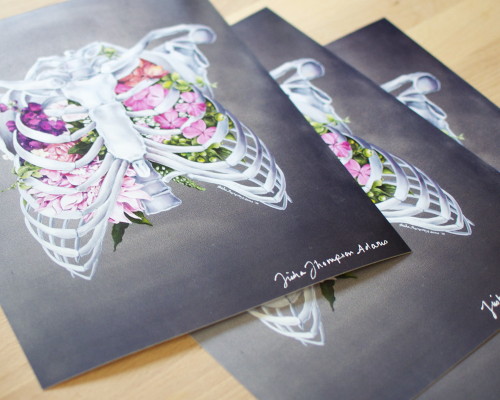 tinyartshop:  Floral Anatomy Ribcage Prints