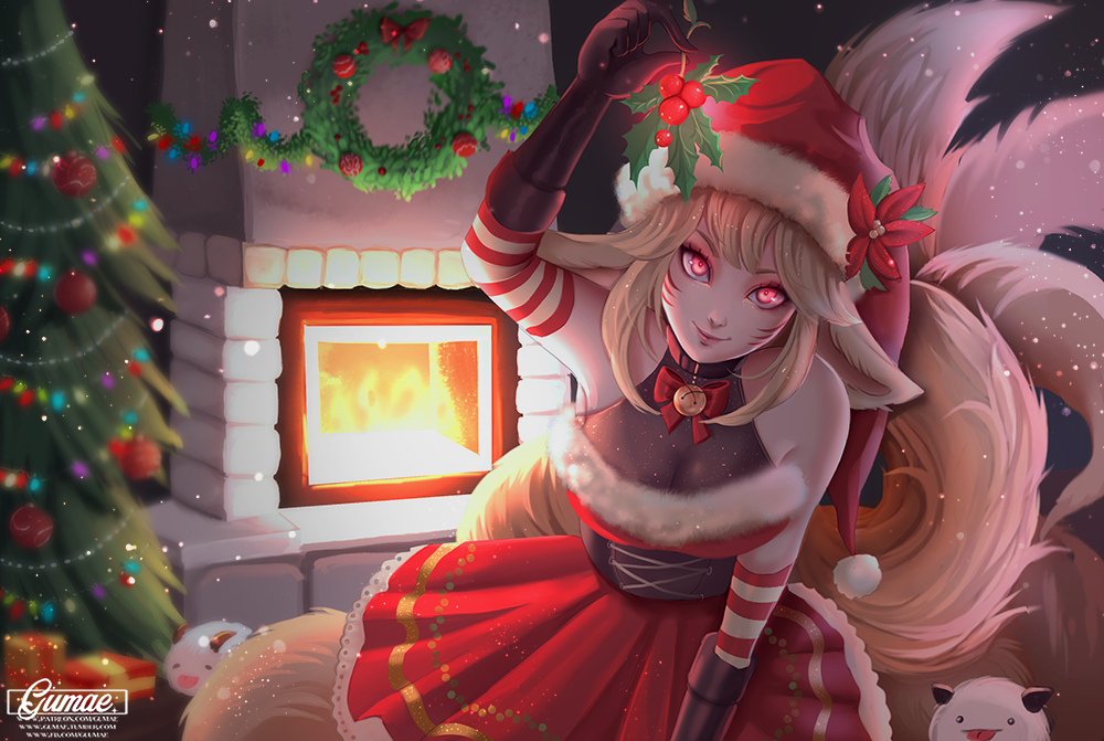 gumae:
“ Mistletoe Ahri getting ready for christmas ᕕ( ᐛ )ᕗ
steps, psd, high resolution and wallpaper size on my patreon~
”