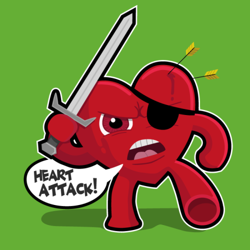 The arrows really made the heart angry. This unhappy guy is also on my Redbubble store.http://www.re