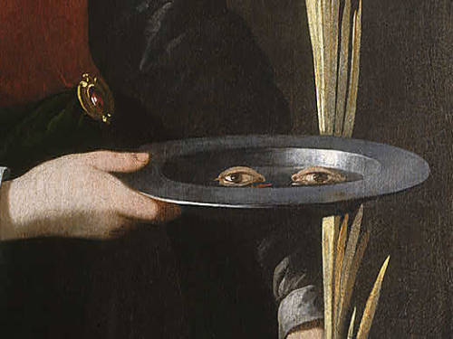 02613:gluten-free-pussy:nuovefoglie:Francisco de Zurbarán. Saint Lucy (Detail, ca. 1625-1630)