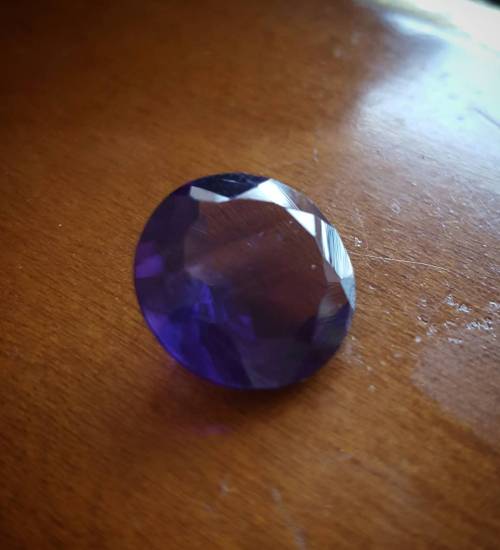 bekkathyst: Working on this faceted Uruguayan amethyst for a custom order. It will be set in gold.