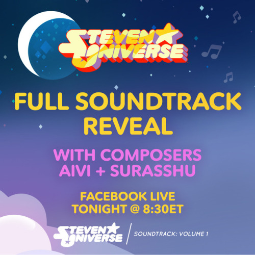 cartoonnetwork:Composers Aivi & Surasshu will reveal ALL THE TRACKS tonight, on a special live musical event on our Facebook! 